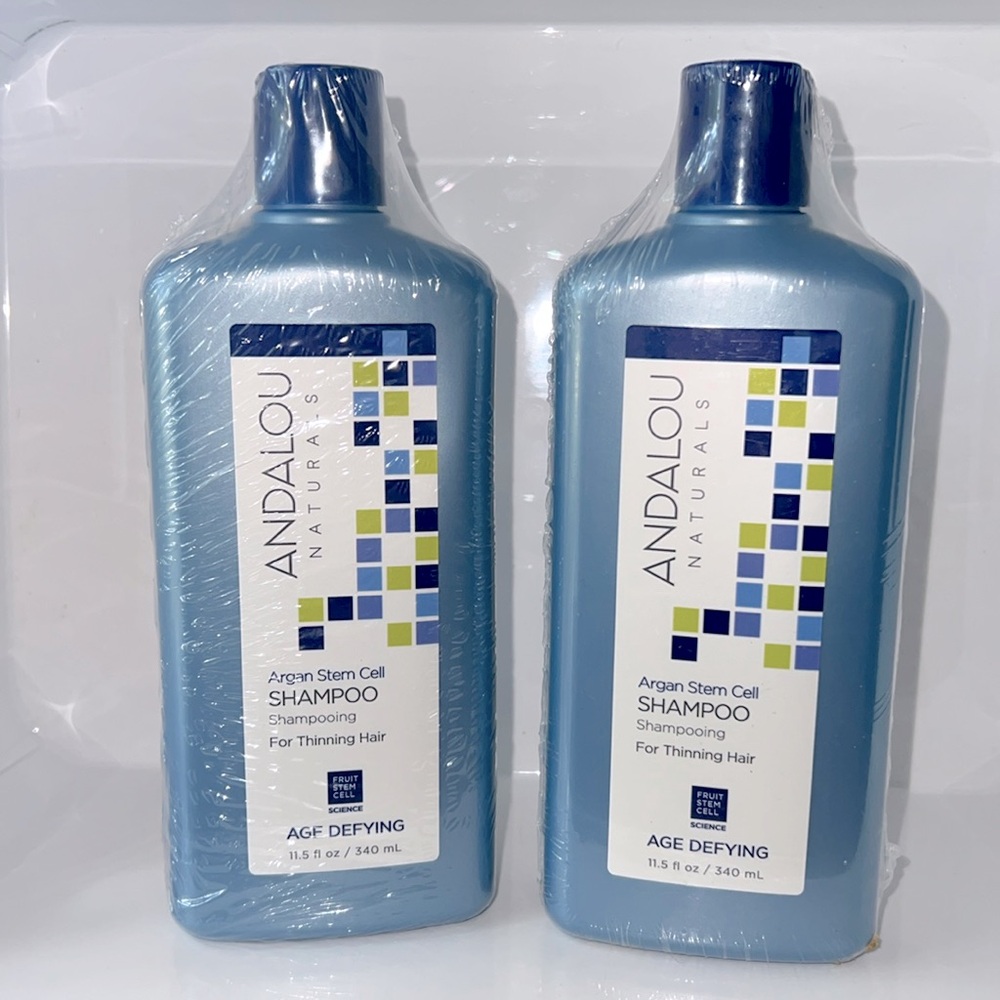 NEW 2pk Andalou Naturals Argan Stem Cell Shampoo